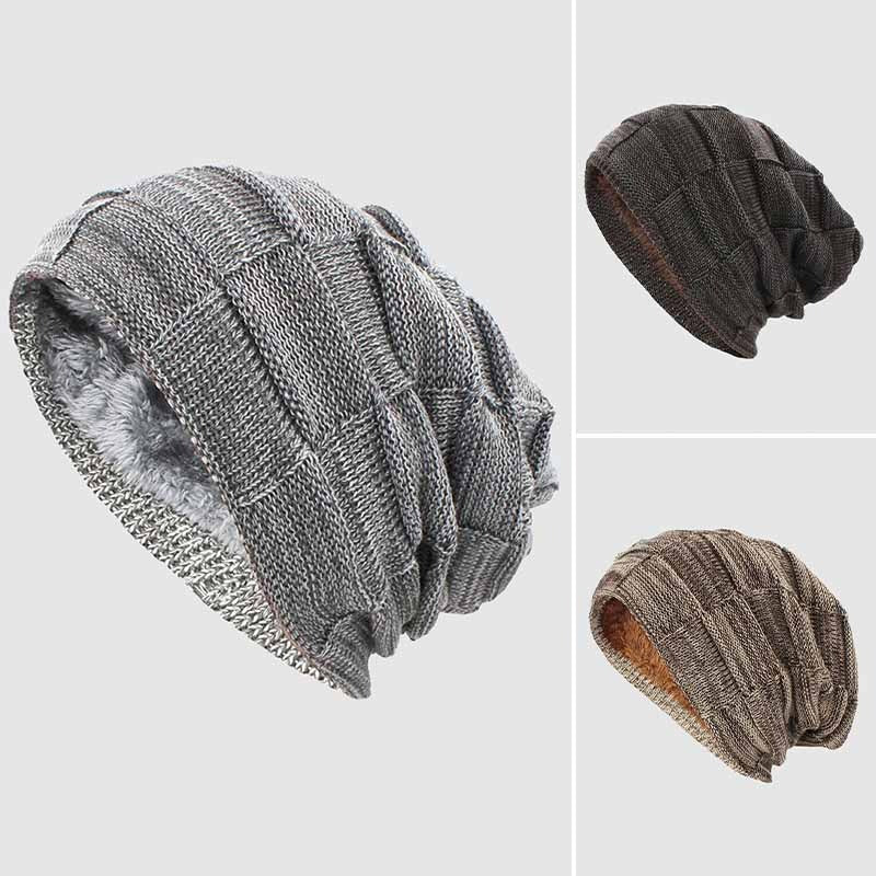 Oscar Relaxed Fit Slouch Beanie | Solid Block Knit Brim Slouch Beanie