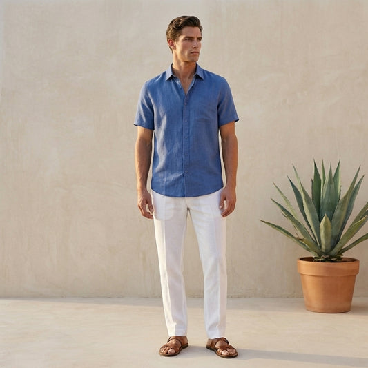 Oliver Loose Fit Short Sleeve Shirt | Button Front Chest Pocket Shirt