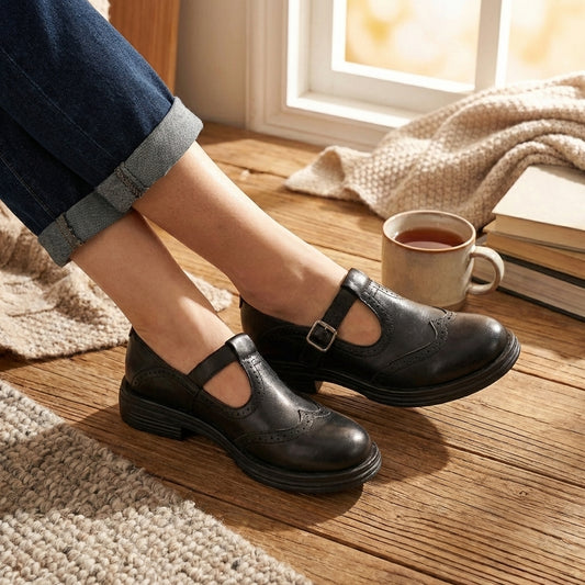 Amelia Orthopedic Mary Jane Shoes | T-Strap Buckle Closure Shoes