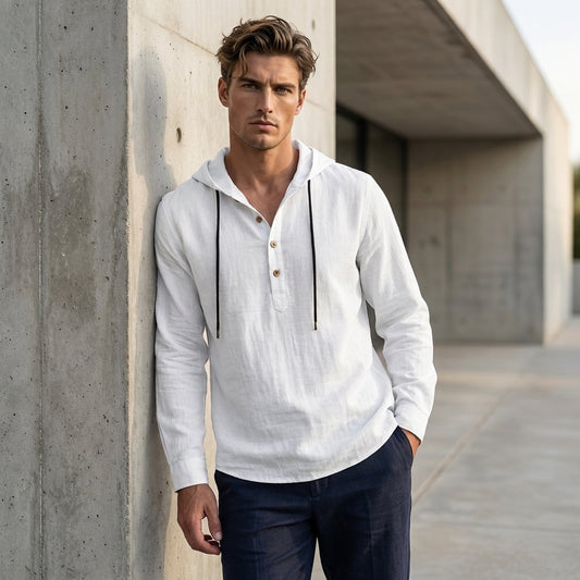 Jack Relaxed Fit Hoodie Shirt | Hooded Button Placket Shirt