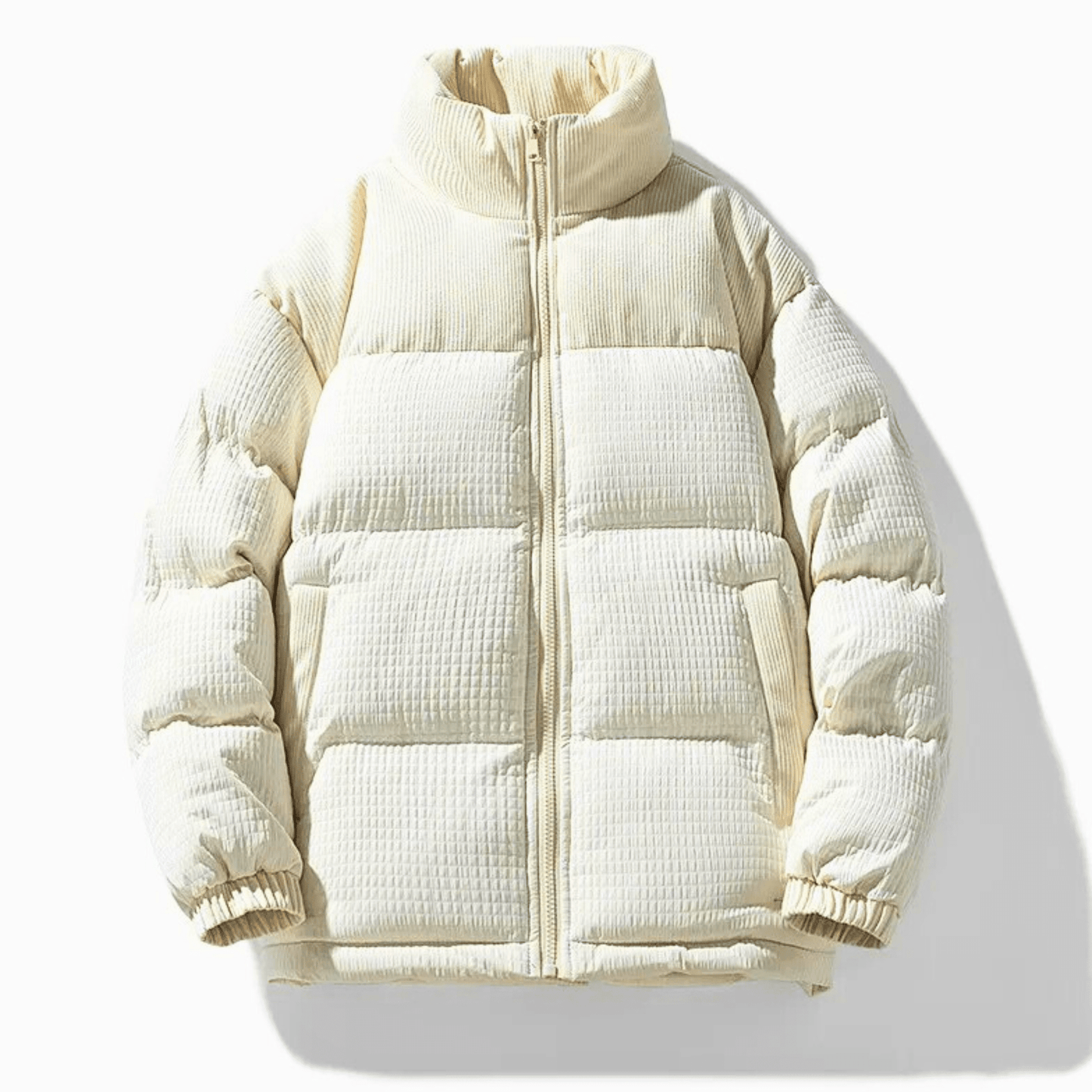 Oliver Oversized Puffer Jacket | Quilted Corduroy Panels Puffer Jacket