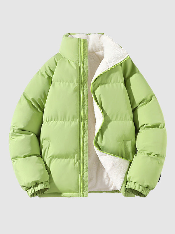 Arthur Quilted Relaxed Fit Puffer Jacket | Stand Collar Zip Front Puffer Jacket