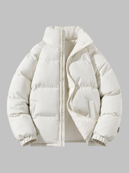 Arthur Quilted Relaxed Fit Puffer Jacket | Stand Collar Zip Front Puffer Jacket