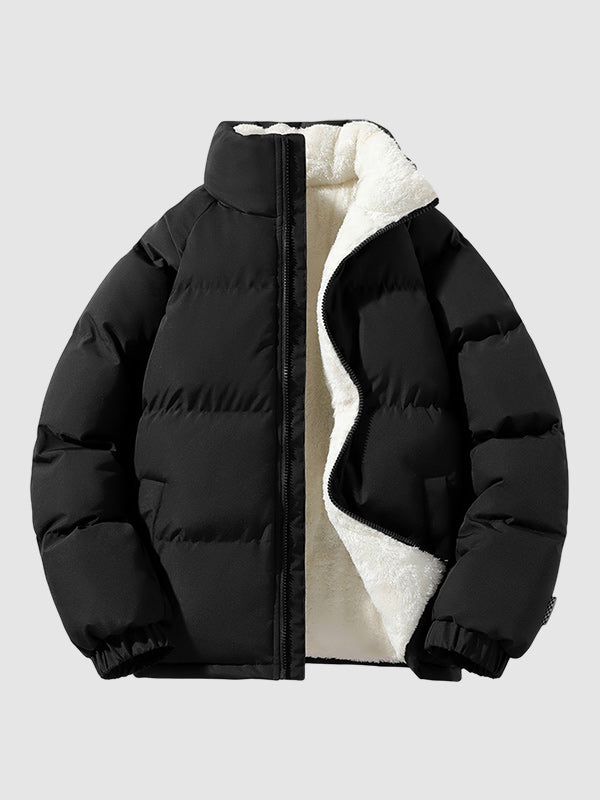 Arthur Quilted Relaxed Fit Puffer Jacket | Stand Collar Zip Front Puffer Jacket