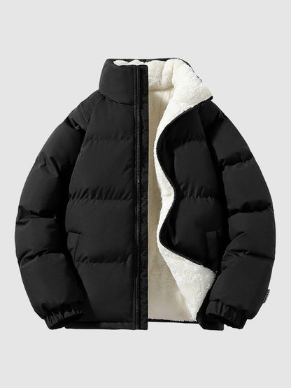 Arthur Quilted Relaxed Fit Puffer Jacket | Stand Collar Zip Front Puffer Jacket
