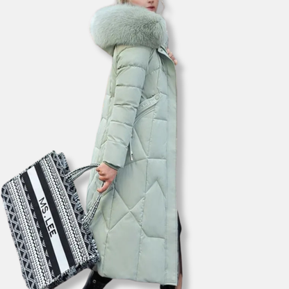 Isabella Hooded Puffer Coat | Quilted Fur Trimmed Hooded Puffer Coat