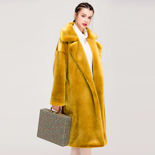 Quenika Coat | Women's Autumn Full-Length Plush Coat
