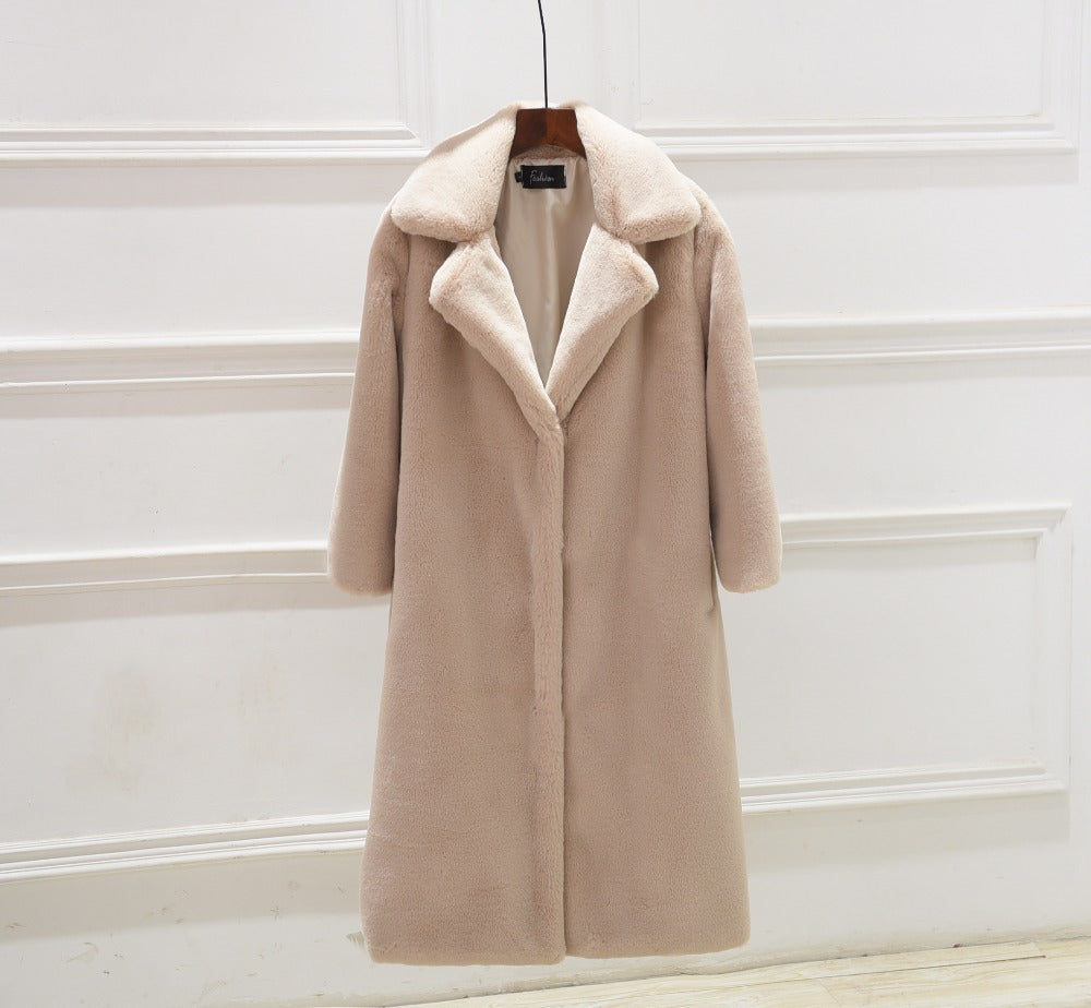 Quenika Coat | Women's Autumn Full-Length Plush Coat