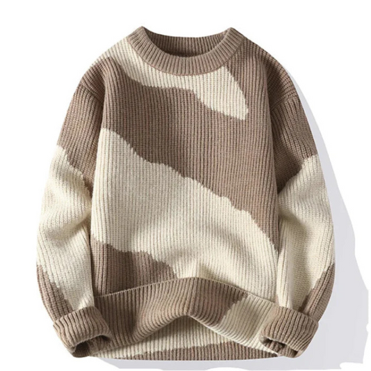 Arthur Oversized Sweater | Crewneck Ribbed Abstract Sweater