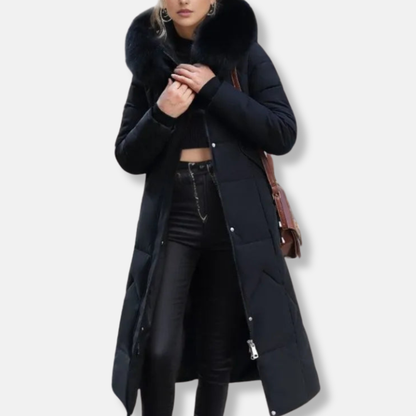 Isabella Hooded Puffer Coat | Quilted Fur Trimmed Hooded Puffer Coat