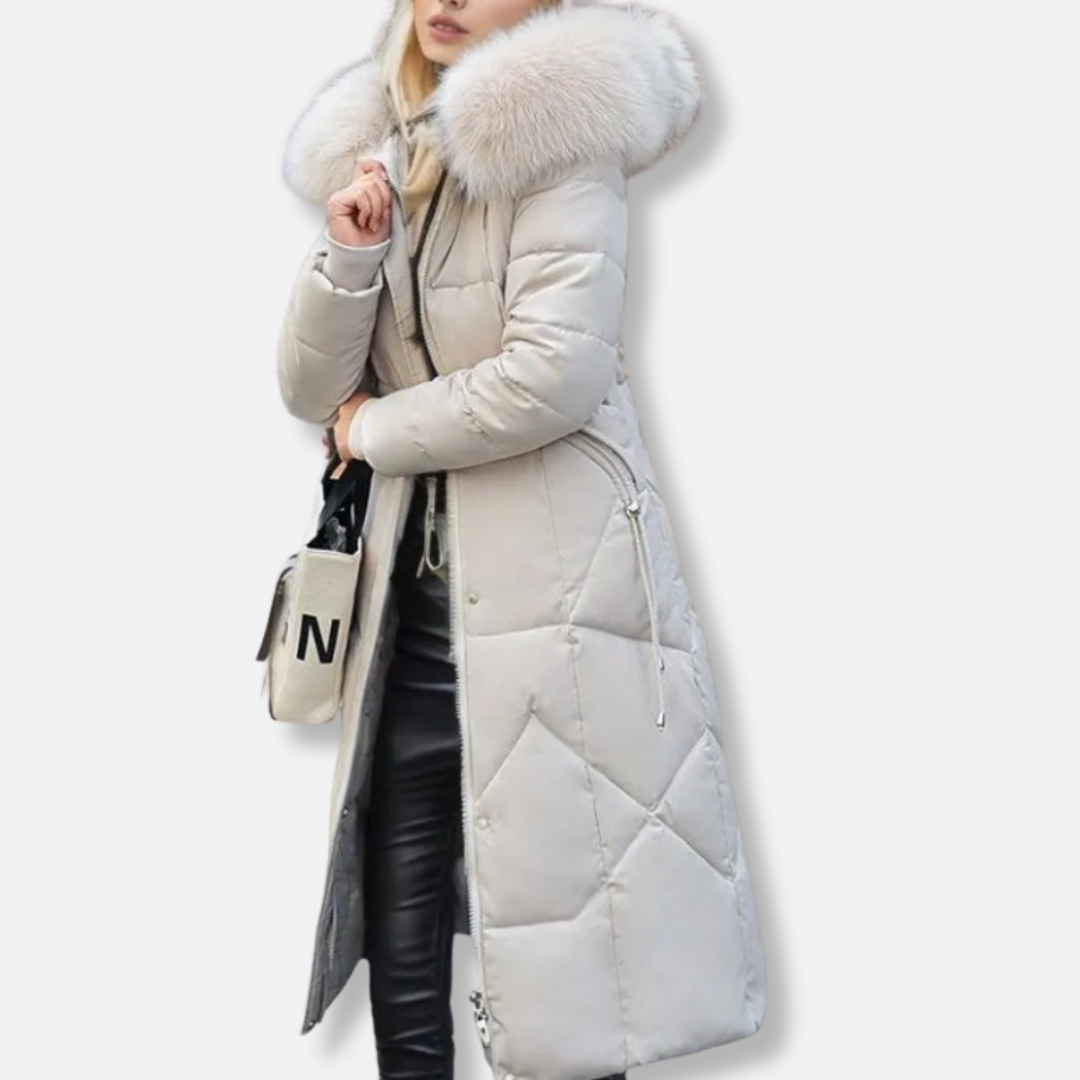 Isabella Hooded Puffer Coat | Quilted Fur Trimmed Hooded Puffer Coat