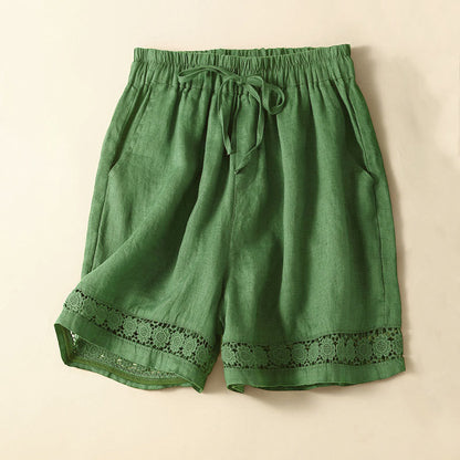 Alice Relaxed Fit Shorts | Lace Trim Drawstring Waist Shorts
