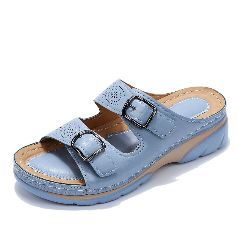 Isla Orthopedic Slip-On Sandal | Buckle Detail Chunky Sole Sandal