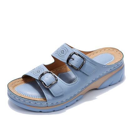Isla Orthopedic Slip-On Sandal | Buckle Detail Chunky Sole Sandal