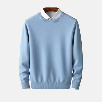 Men’s Pullover Sweatshirt – Fine Gauge Knit – Classic Fit – Crew Neck – Ribbed Trim