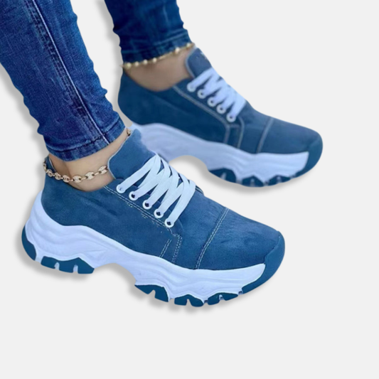 Isla Orthopedic Ankle-Length Sport Sneakers | Chunky Sole Lace-Up Sneakers