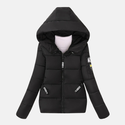 Women’s Quilted Coat – Relaxed Fit – Hooded – Zipper Front – Padded Insulated Warmth