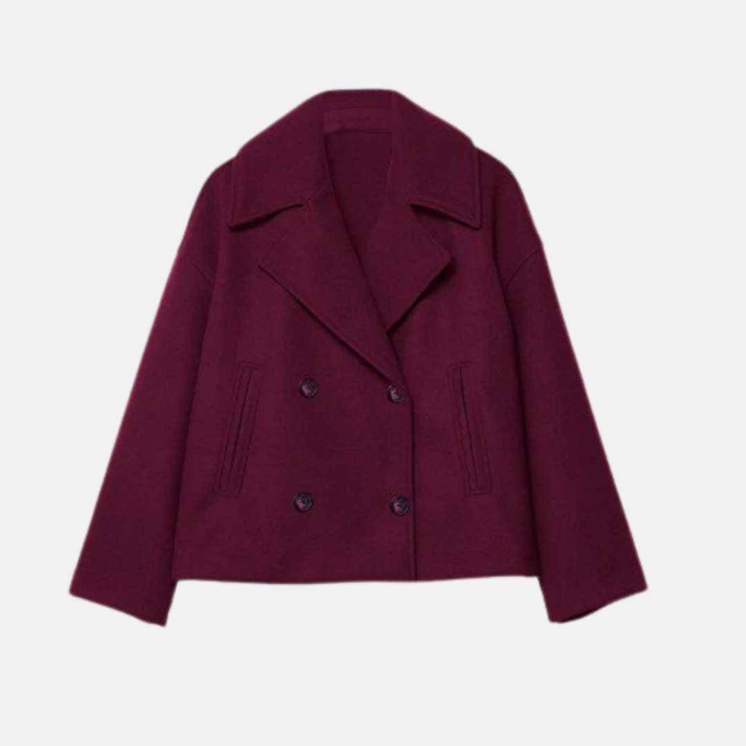 Amelia Cropped Double-Breasted Jacket | Relaxed Fit Button Front Jacket