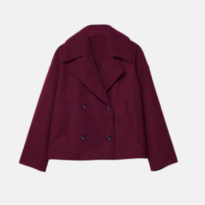 Amelia Cropped Double-Breasted Jacket | Relaxed Fit Button Front Jacket
