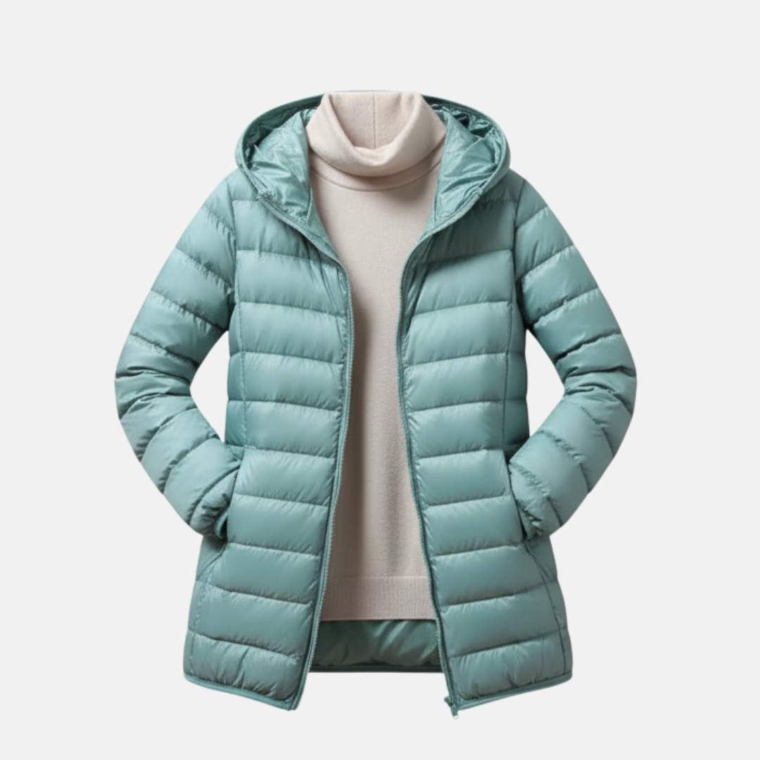 Isla Hooded Puffer Jacket | Relaxed Fit Quilted Jacket