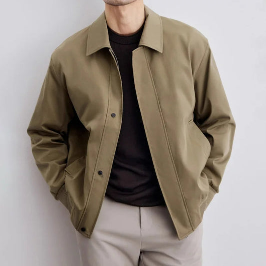 George Classic Minimalist Harrington Jacket | Zip-Front Commuter Coat