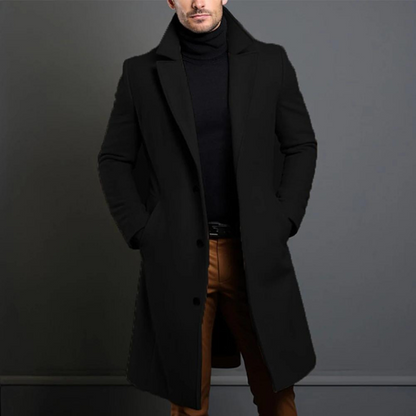 James Tailored Overcoat | Lapel Collar Button Front Overcoat