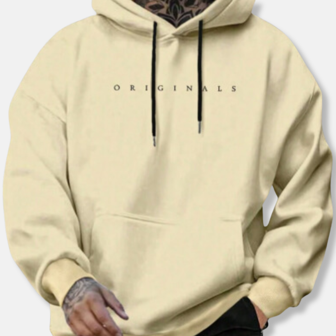 Joshua  Relaxed Fit Pullover Hoodie | Embroidered Drawstring Hood Pullover Hoodie