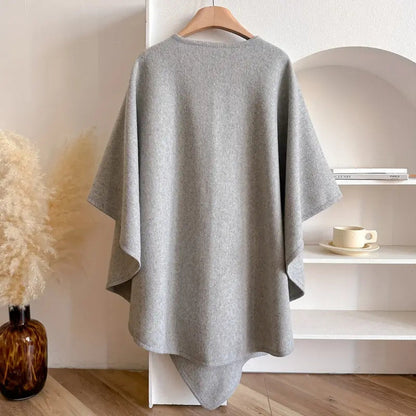 Amelia Relaxed Fit Poncho | Wrap Style Tie Front Poncho