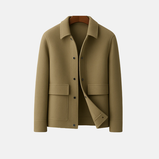 Men’s Blazer – Tailored Fit – Wool Blend – Turn-Down Collar – Button Closure – Patch Pockets