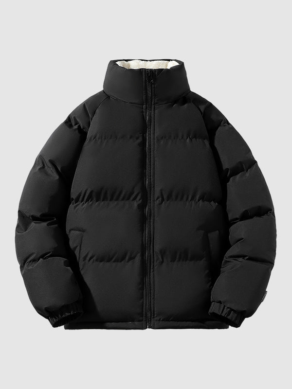 Arthur Quilted Relaxed Fit Puffer Jacket | Stand Collar Zip Front Puffer Jacket