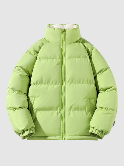 Arthur Quilted Relaxed Fit Puffer Jacket | Stand Collar Zip Front Puffer Jacket