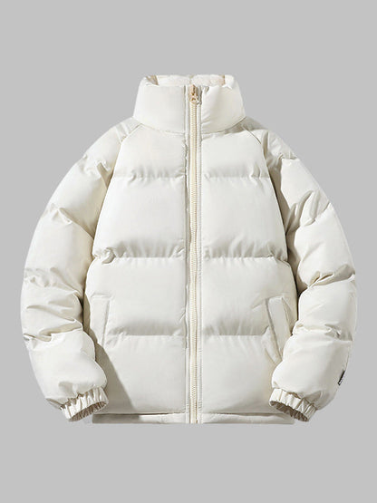 Arthur Quilted Relaxed Fit Puffer Jacket | Stand Collar Zip Front Puffer Jacket