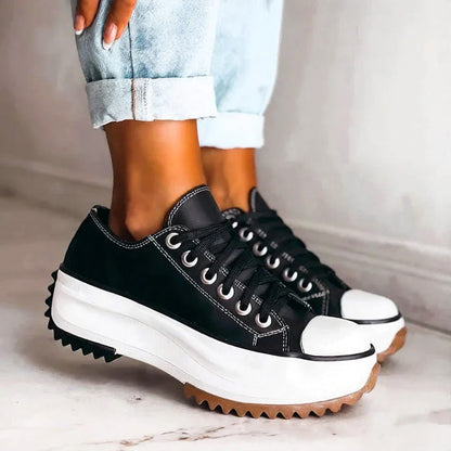 Florence Low-Top Platform Sneakers | Lace-Up Lugged Sole Sneakers