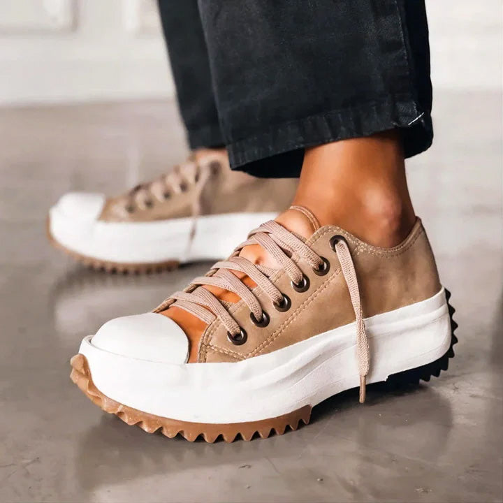 Florence Low-Top Platform Sneakers | Lace-Up Lugged Sole Sneakers