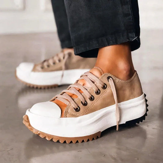 Florence Low-Top Platform Sneakers | Lace-Up Lugged Sole Sneakers