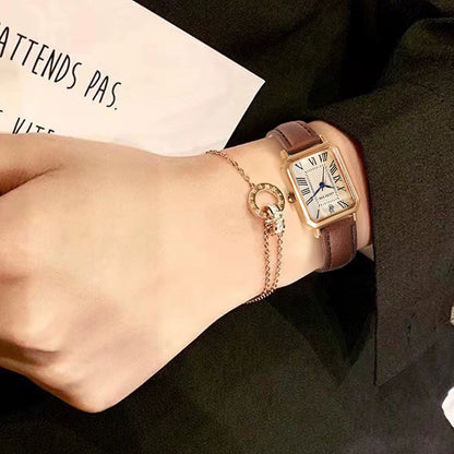 Ava Rectangular Wrist Watch | Roman Numerals Wrist Watch