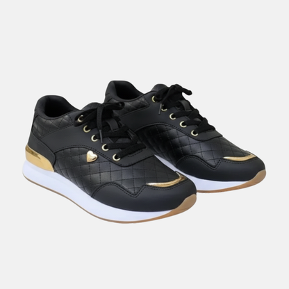Amelia Orthopedic Quilted Sneakers | Gold Accent Heart Sneakers