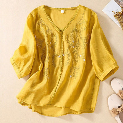 Florence Relaxed Fit Blouse | Floral Embroidered Blouse