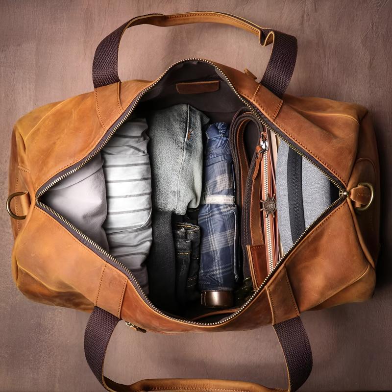 Arlo Structured Duffel Bag | Zipper Closure Adjustable Strap Duffel Bag