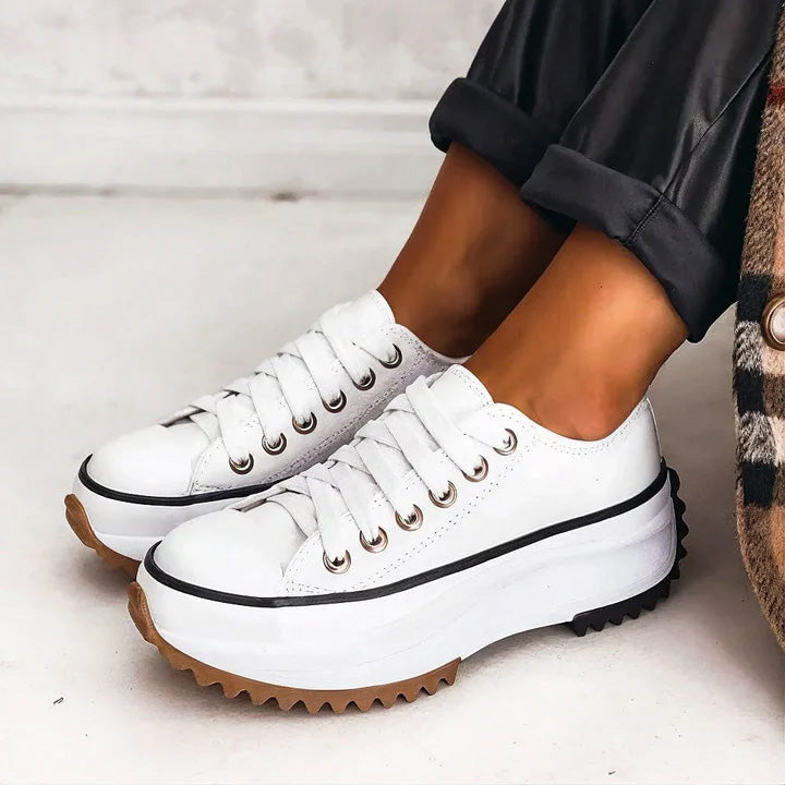 Florence Low-Top Platform Sneakers | Lace-Up Lugged Sole Sneakers