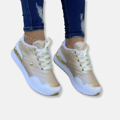 Amelia Orthopedic Quilted Sneakers | Gold Accent Heart Sneakers