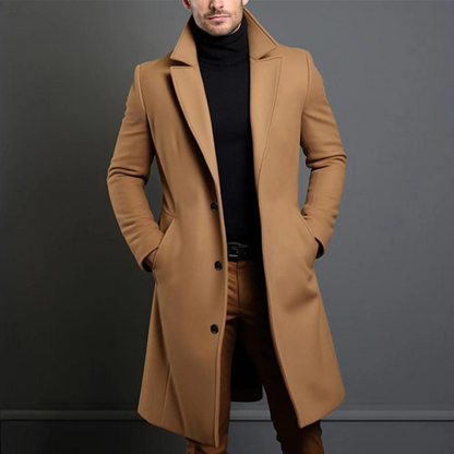 James Tailored Overcoat | Lapel Collar Button Front Overcoat