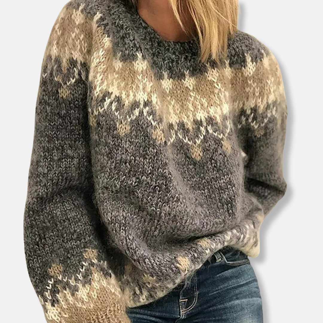 Isla Oversized Sweatshirt | Fair Isle Pattern Geometric Sweatshirt