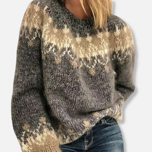 Isla Oversized Sweatshirt | Fair Isle Pattern Geometric Sweatshirt