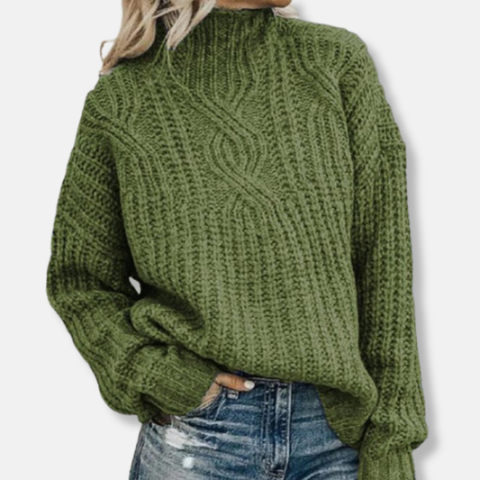 Stella Oversized Knitted Sweater | Turtleneck Long Sleeve Sweater