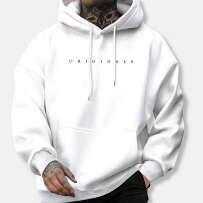 Joshua  Relaxed Fit Pullover Hoodie | Embroidered Drawstring Hood Pullover Hoodie