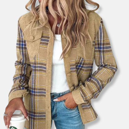 Women’s Oversized Jacket – Ribbed Texture – Button Front – Zebra Sleeve Detail