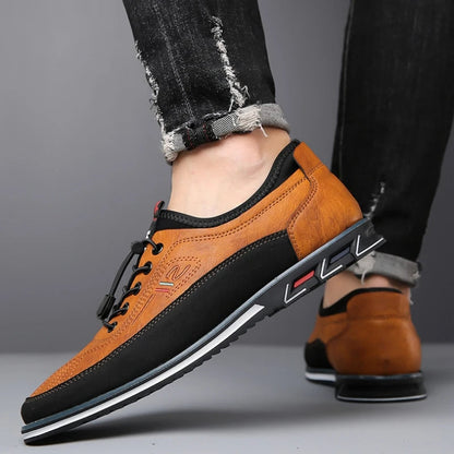 Theodore Leather Orthopedic Casual Shoes | Elastic Laces Casual Shoes