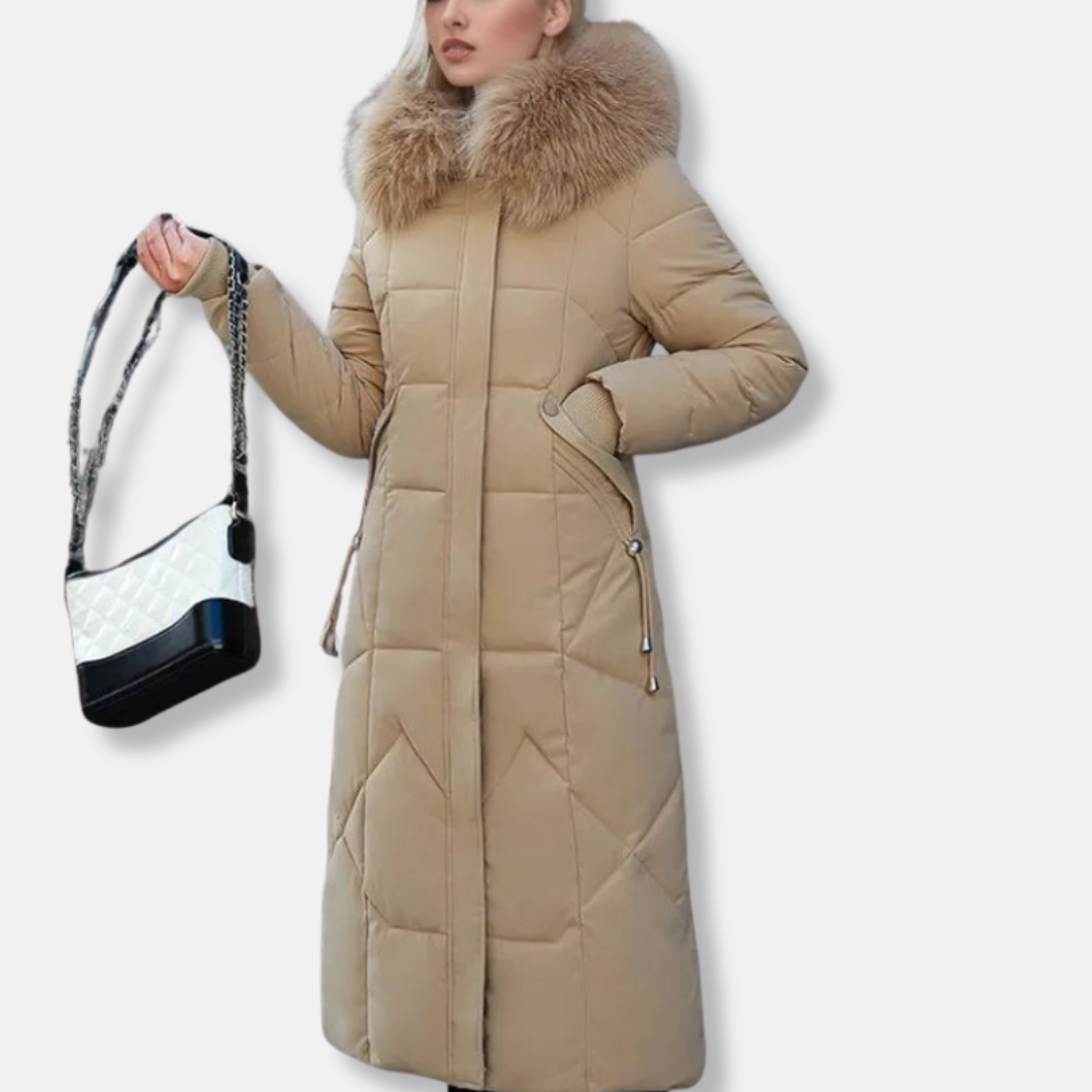Isabella Hooded Puffer Coat | Quilted Fur Trimmed Hooded Puffer Coat