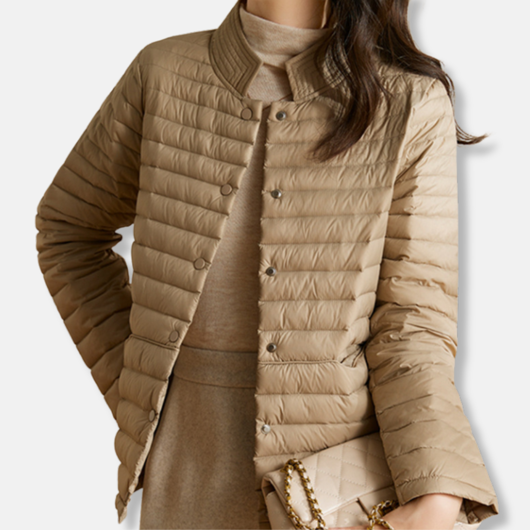 Sienna Quilted Jacket | Slim Fit Stand Collar Jacket